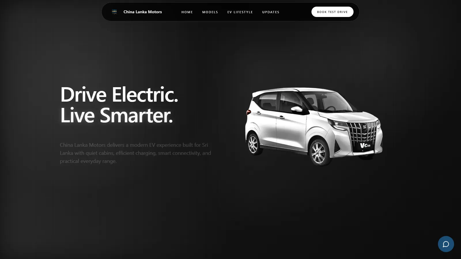 Screenshot of the China Lanka Motors website